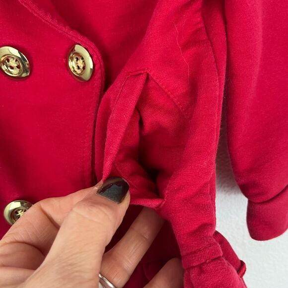 Baby Headquarters Double Breasted Coat Gold Button Holidays Girl Toddler Red 18M - Picture 5 of 5